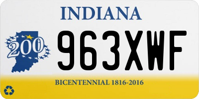 IN license plate 963XWF