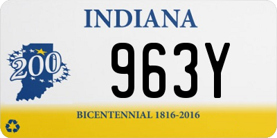 IN license plate 963Y