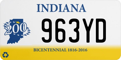 IN license plate 963YD