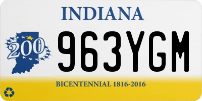 IN license plate 963YGM