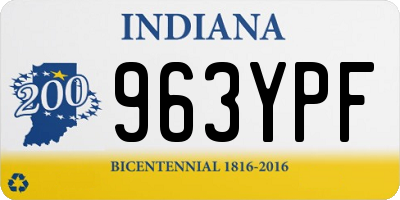 IN license plate 963YPF