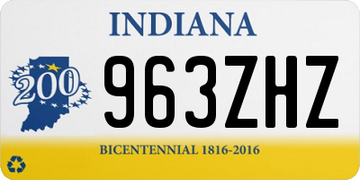 IN license plate 963ZHZ