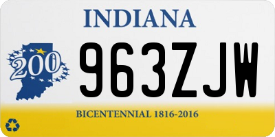 IN license plate 963ZJW