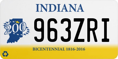 IN license plate 963ZRI