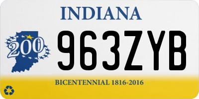 IN license plate 963ZYB
