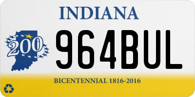 IN license plate 964BUL
