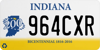 IN license plate 964CXR