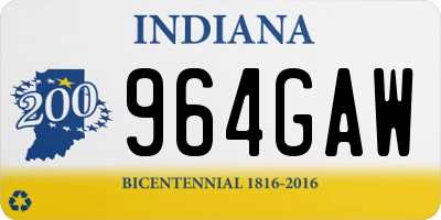 IN license plate 964GAW