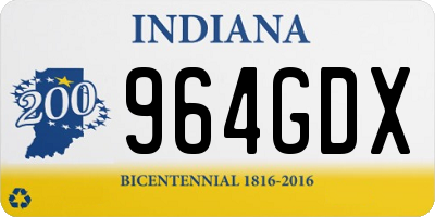 IN license plate 964GDX