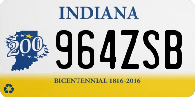IN license plate 964ZSB