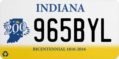 IN license plate 965BYL