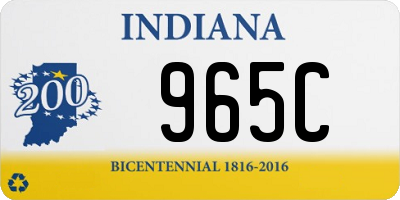 IN license plate 965C