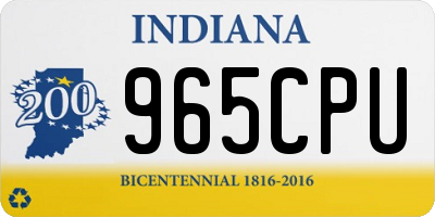 IN license plate 965CPU