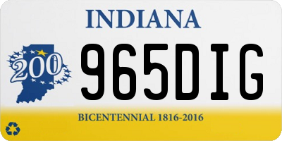 IN license plate 965DIG