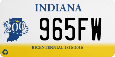 IN license plate 965FW