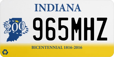 IN license plate 965MHZ