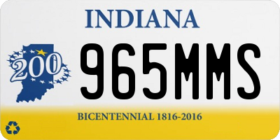 IN license plate 965MMS