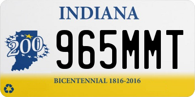 IN license plate 965MMT