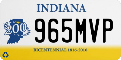IN license plate 965MVP