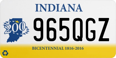 IN license plate 965QGZ