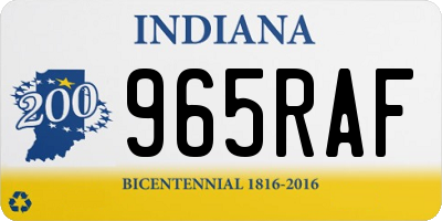 IN license plate 965RAF