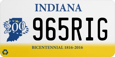 IN license plate 965RIG