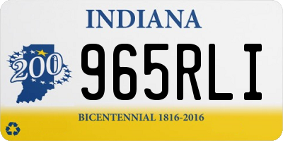 IN license plate 965RLI