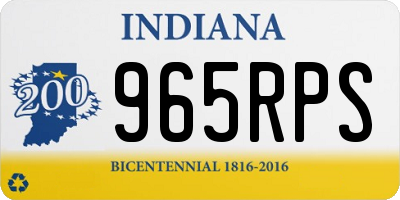 IN license plate 965RPS