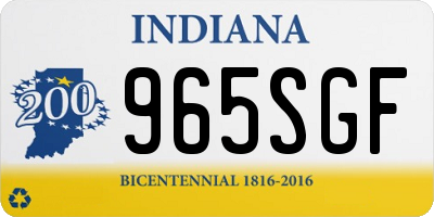 IN license plate 965SGF