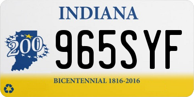 IN license plate 965SYF