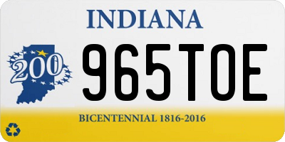 IN license plate 965TOE