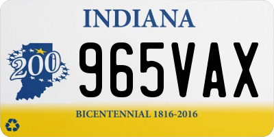 IN license plate 965VAX