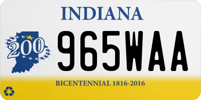 IN license plate 965WAA