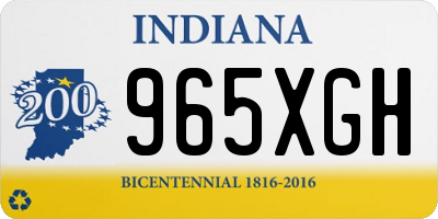 IN license plate 965XGH