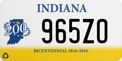 IN license plate 965ZO