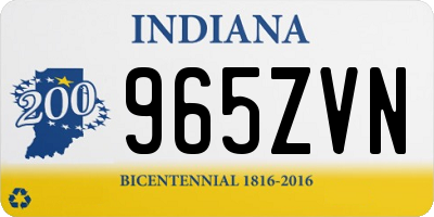 IN license plate 965ZVN