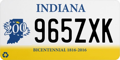 IN license plate 965ZXK