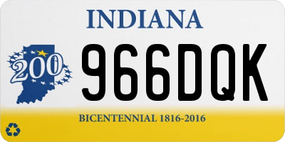 IN license plate 966DQK