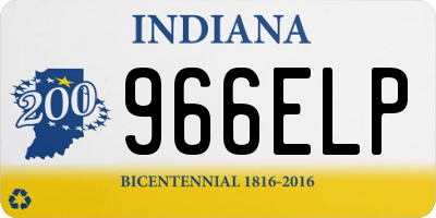 IN license plate 966ELP
