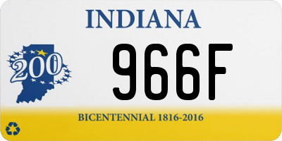 IN license plate 966F