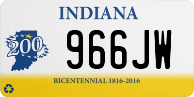 IN license plate 966JW