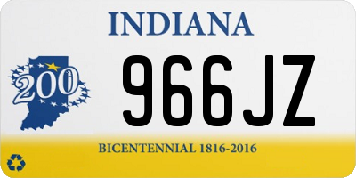 IN license plate 966JZ