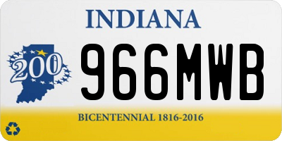 IN license plate 966MWB