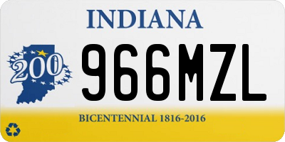 IN license plate 966MZL