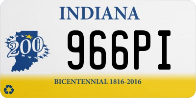 IN license plate 966PI