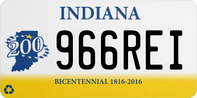 IN license plate 966REI