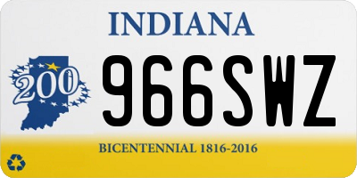 IN license plate 966SWZ