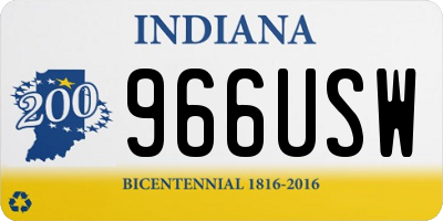 IN license plate 966USW