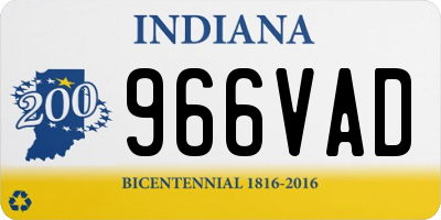 IN license plate 966VAD