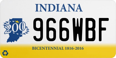 IN license plate 966WBF
